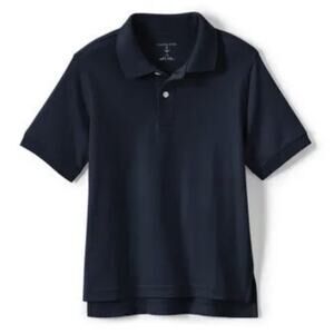 Land's End Uniform Kids short sleeve Polo shirt Large Navy NWT school